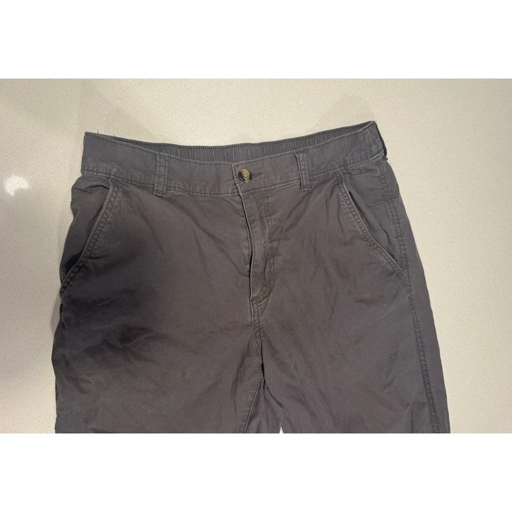 Eddie Bauer Pants Mens 32x32 Gray Elastic Waist Casual Travel Chino Pants